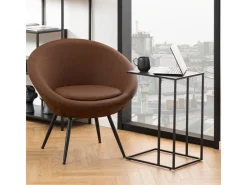 Mesa de esquina Infinity decoración mármol negro.