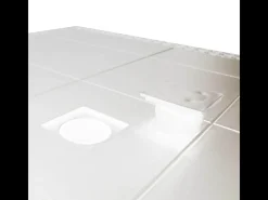 Mesa de jardín rectangular Houston 150 x 90 cm de plástico trenzado - Blanco