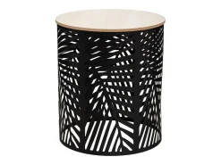 Mesa de metal con estampado de hojas x 2
