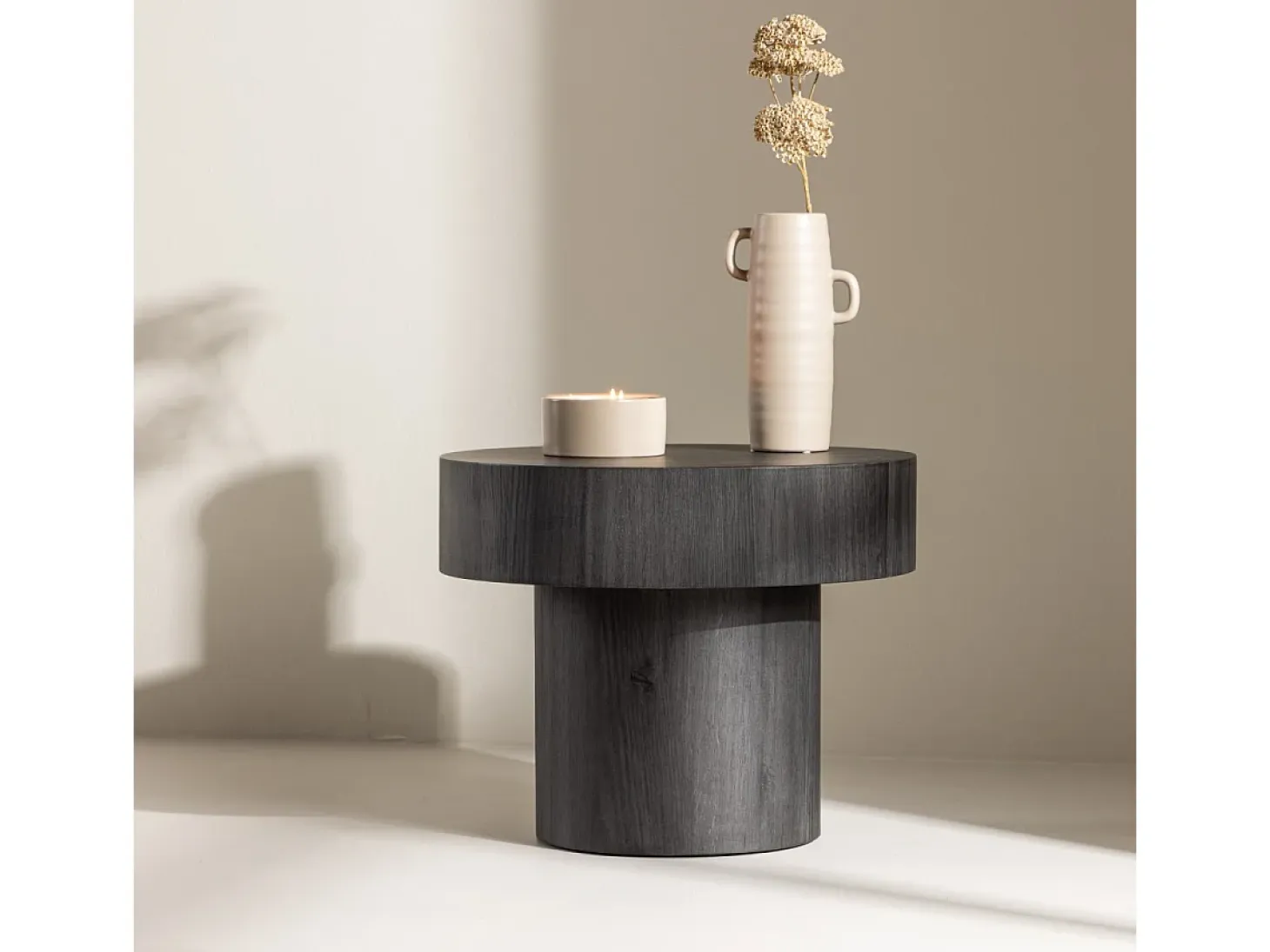Mesa de rincón Malung Ø50cm color negro.