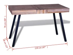 Mesa de salón de madera de teca reciclada