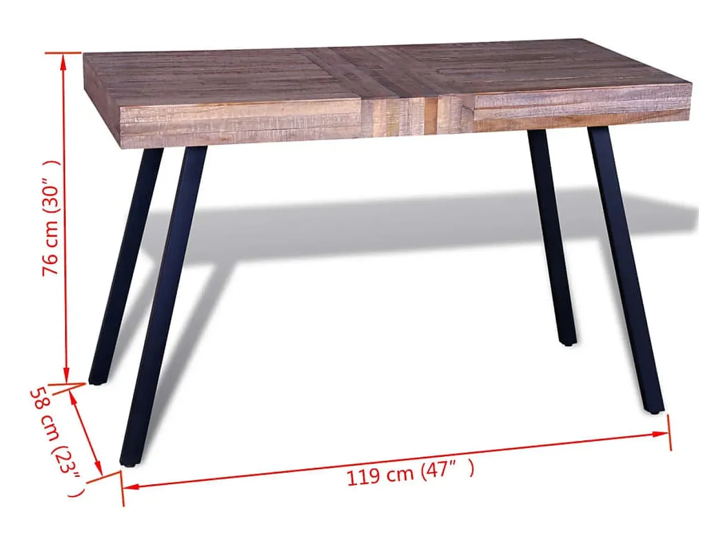 Mesa de salón de madera de teca reciclada