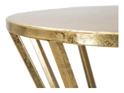 Mesa decorativa alta redonda para sala de estar en metal dorado glam 38cm Stick