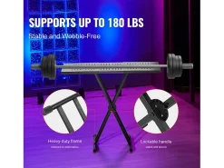Mesa DJ Portátil SucceBuy, Soporte de Teclado Double-X, Altura Ajustable, Soporte de Mezcla de Audio, (820-1095) x 465 mm