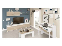 Mesa escritorio extensible con 2 cajones - L100 cm - Consola