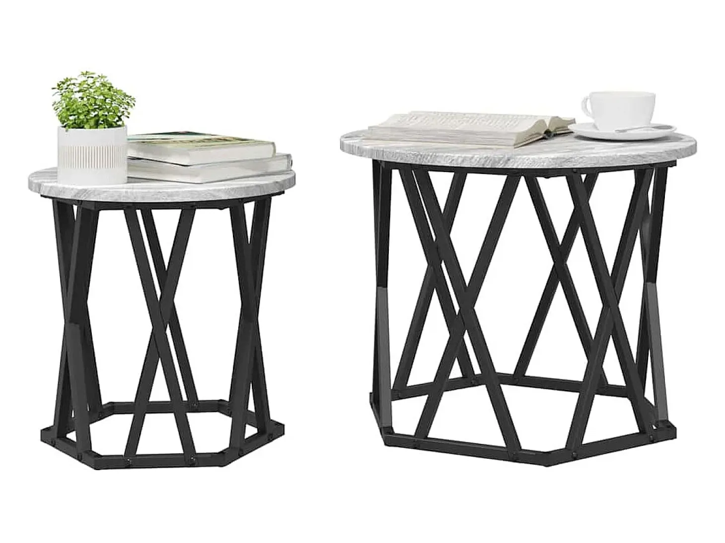 Mesa lateral 2 piezas Gris sonoma 50 x 50 x 40 cm