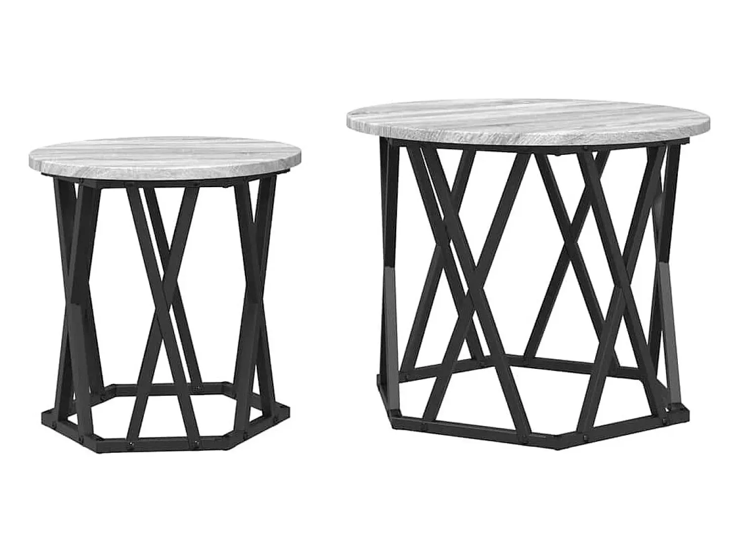 Mesa lateral 2 piezas Gris sonoma 50 x 50 x 40 cm