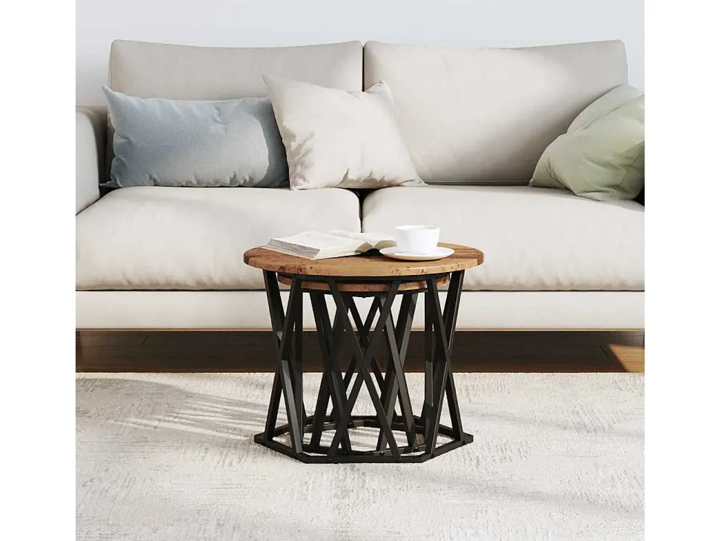 Mesa lateral 2 piezas Madera reciclada 50 x 50 x 40 cm