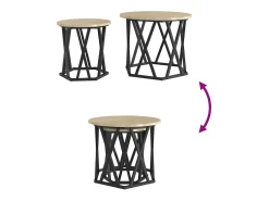Mesa lateral 2 piezas Roble Sonoma 50 x 50 x 40 cm