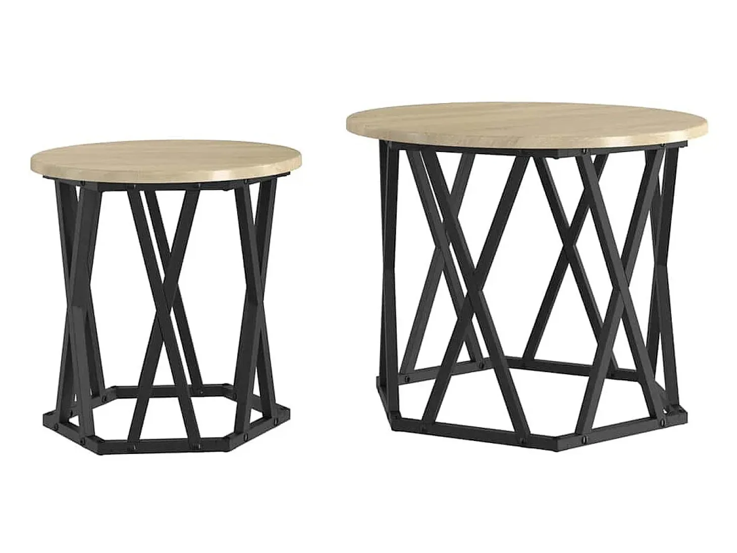 Mesa lateral 2 piezas Roble Sonoma 50 x 50 x 40 cm