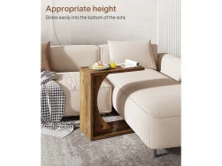 Mesa lateral en forma de C para sofá, pequeña mesa de noche para sofá, mesa de noche para sala de estar y dormitorio