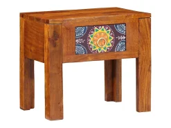 Mesa lateral Marrón 40 x 30 x 36 cm Madera maciza de Acacia