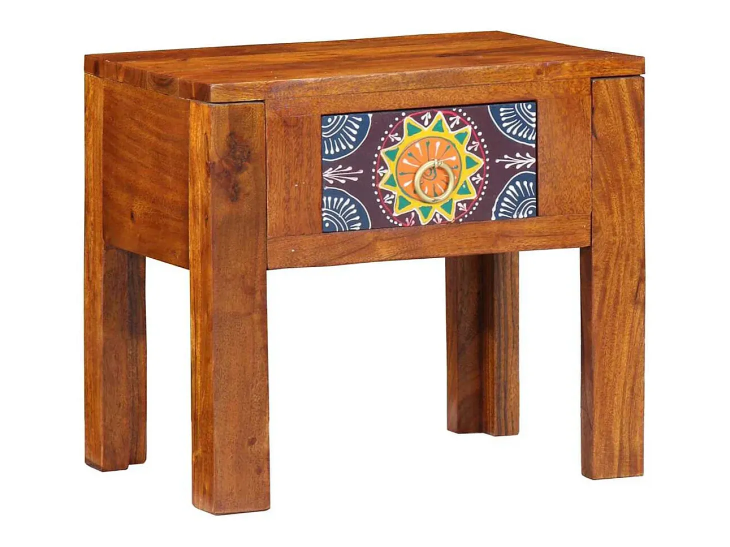 Mesa lateral Marrón 40 x 30 x 36 cm Madera maciza de Acacia