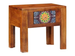Mesa lateral Marrón 40 x 30 x 36 cm Madera maciza de Acacia