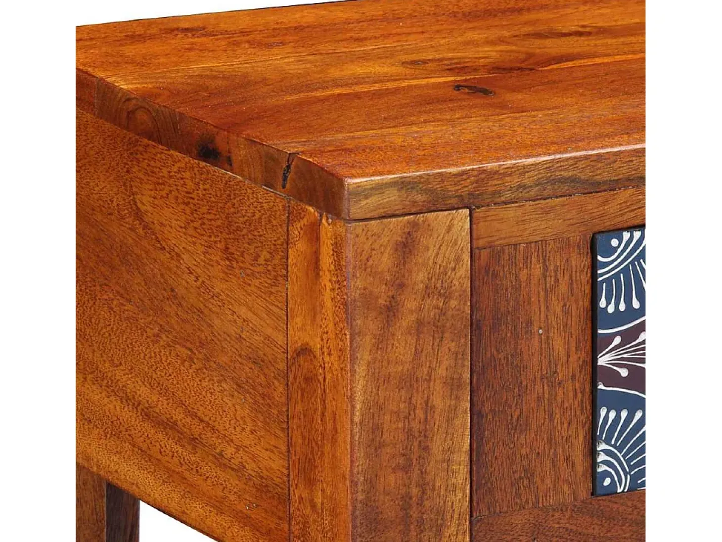 Mesa lateral Marrón 40 x 30 x 36 cm Madera maciza de Acacia