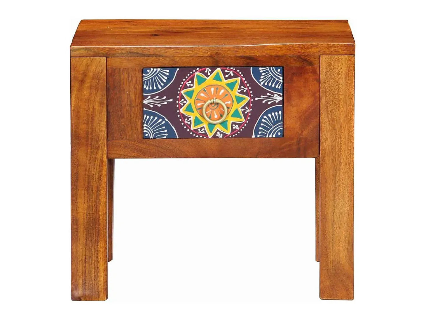 Mesa lateral Marrón 40 x 30 x 36 cm Madera maciza de Acacia