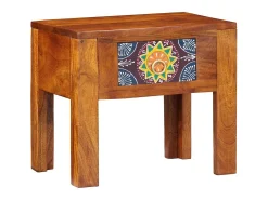 Mesa lateral Marrón 40 x 30 x 36 cm Madera maciza de Acacia