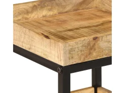 Mesa lateral Marrón 35 x 35 x 45 cm madera maciza de mango