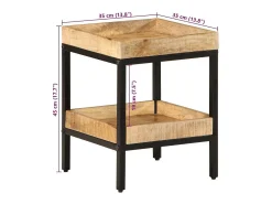 Mesa lateral Marrón 35 x 35 x 45 cm madera maciza de mango