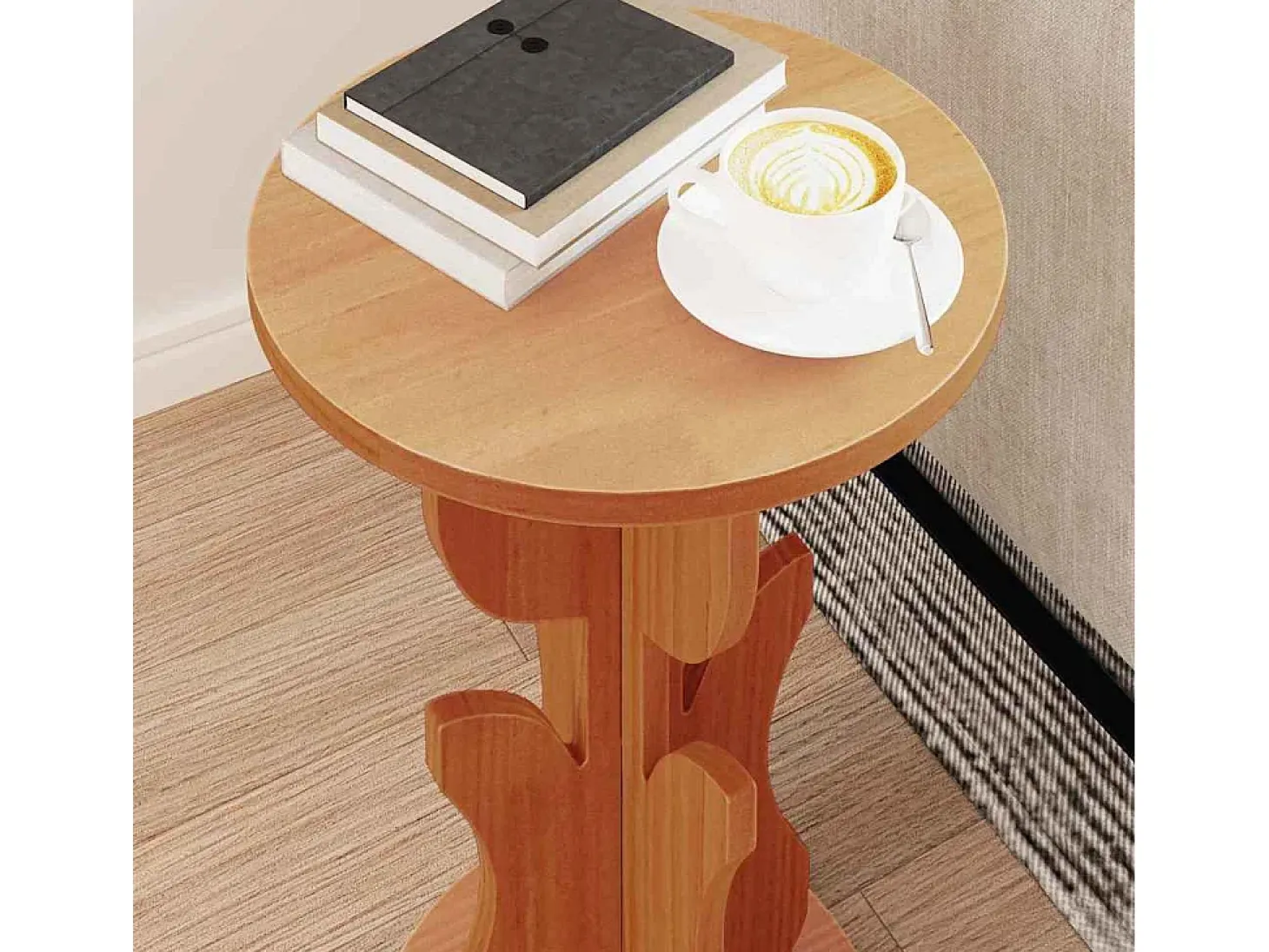 Mesa lateral Marrón cera 39.5 x 39.5 x 53.5 cm