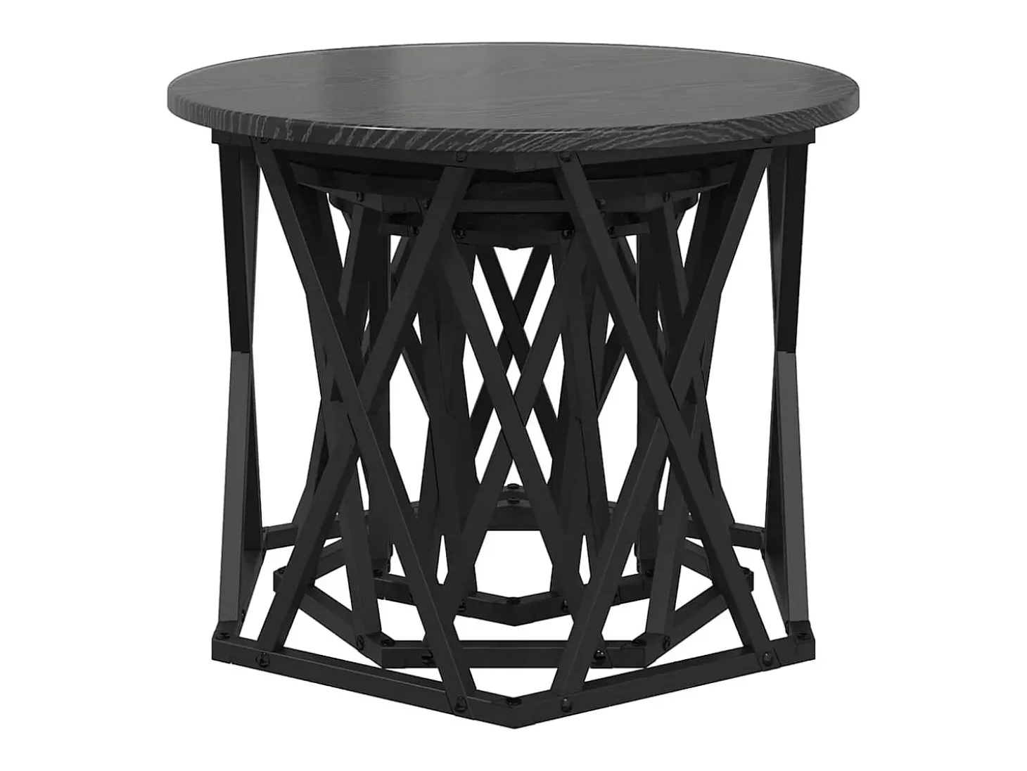 Mesa Lateral Nido 3 piezas Roble negro 53 x 53 x 40 cm