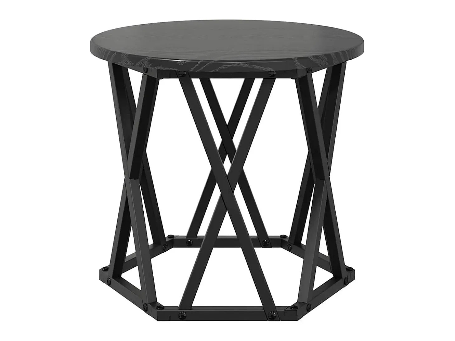 Mesa Lateral Nido 3 piezas Roble negro 53 x 53 x 40 cm
