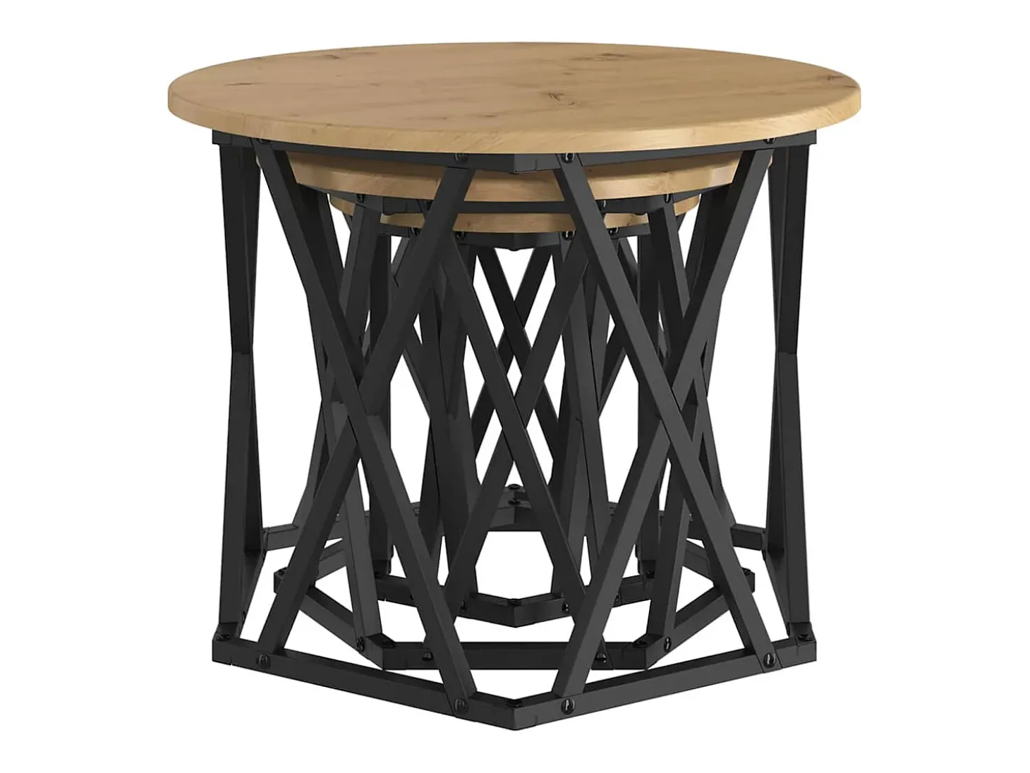 Mesa Lateral Nido 3 piezas Roble artisan 53 x 53 x 40 cm