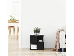 Mesa lateral Roble negro 40 x 40 x 40 cm Madera contrachapada