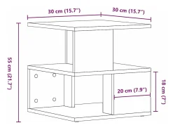 Mesa lateral Roble negro 40 x 40 x 40 cm Madera contrachapada