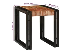 Mesa Nido 3 piezas Marrón y negro madera maciza reciclada