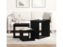 Mesa Nido Otro 3 piezas Roble Negro 55 x 30 x 50 cm