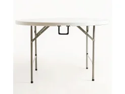 Mesa plegable redonda Utika blanca 120 cm