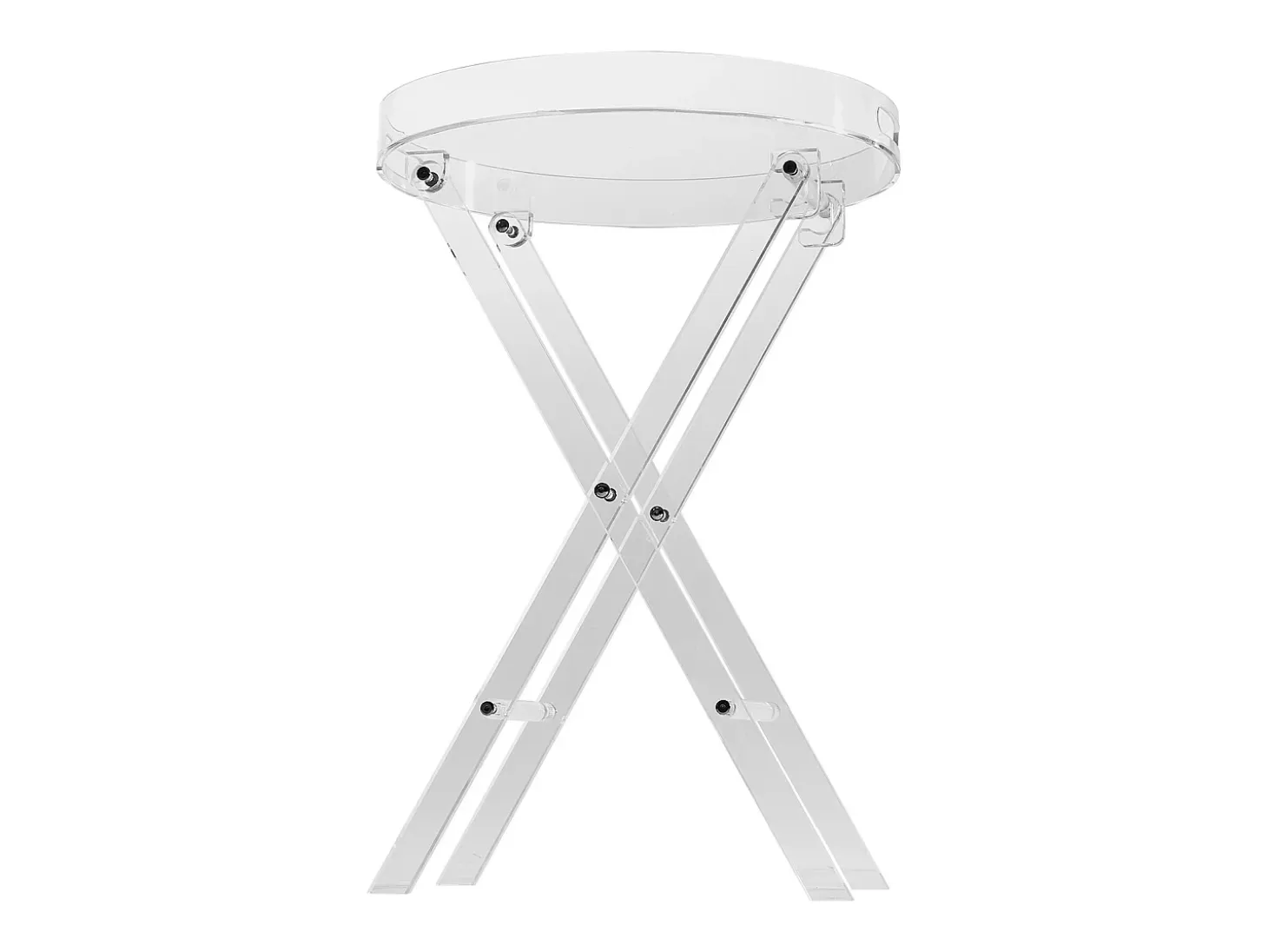 Mesa Plegable SucceBuy en Acrílico con Patas en X, Mesa de Apoyo para Café, Bebidas, Bocadillos en el Salón, la Habitación, la Oficina