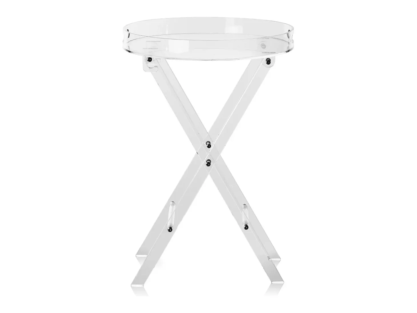 Mesa Plegable SucceBuy en Acrílico con Patas en X, Mesa de Apoyo para Café, Bebidas, Bocadillos en el Salón, la Habitación, la Oficina