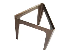 Mesa rincón triangular cristal templado y nogal 2107 ANGEL CERDA