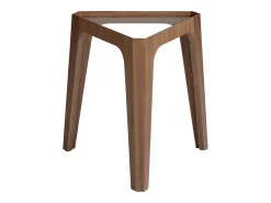 Mesa rincón triangular cristal templado y nogal 2107 ANGEL CERDA