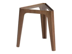 Mesa rincón triangular cristal templado y nogal 2107 ANGEL CERDA