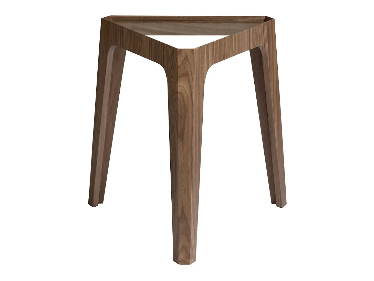 Mesa rincón triangular cristal templado y nogal 2106 ANGEL CERDA