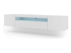 Mesa TV AURA LED 200x37x42 Blanco