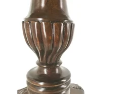 Mesa velador de madera caoba marrón con 2 cajones Castle 60 cm