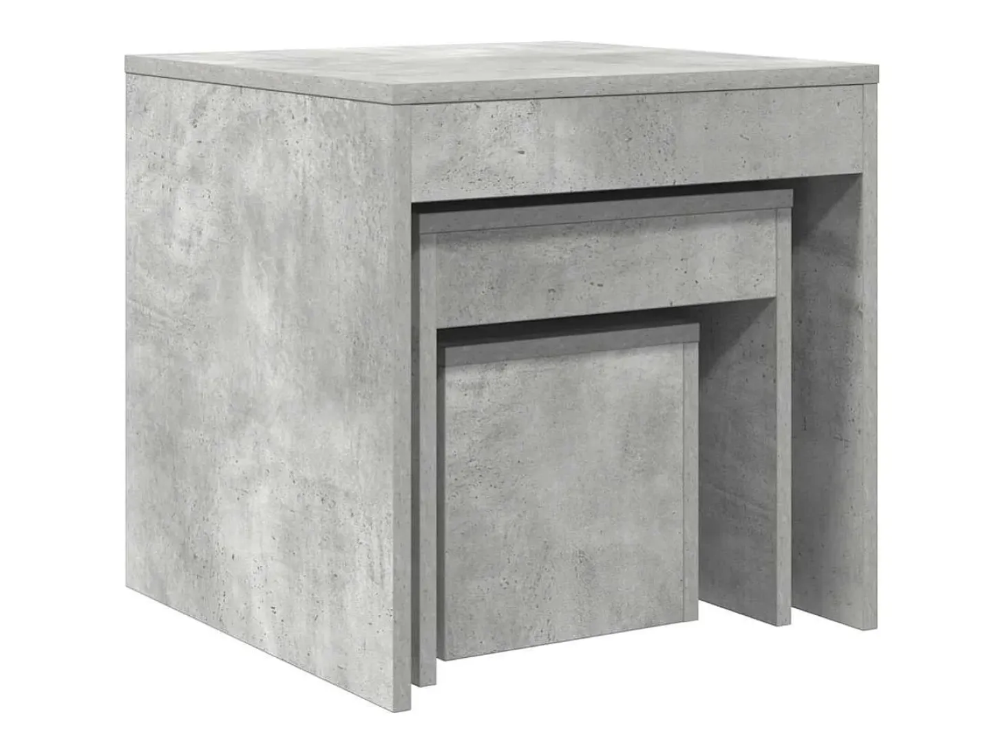 Mesas apilables 3 piezas madera contrachapada gris hormigón