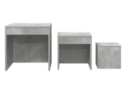 Mesas apilables 3 piezas madera contrachapada gris hormigón