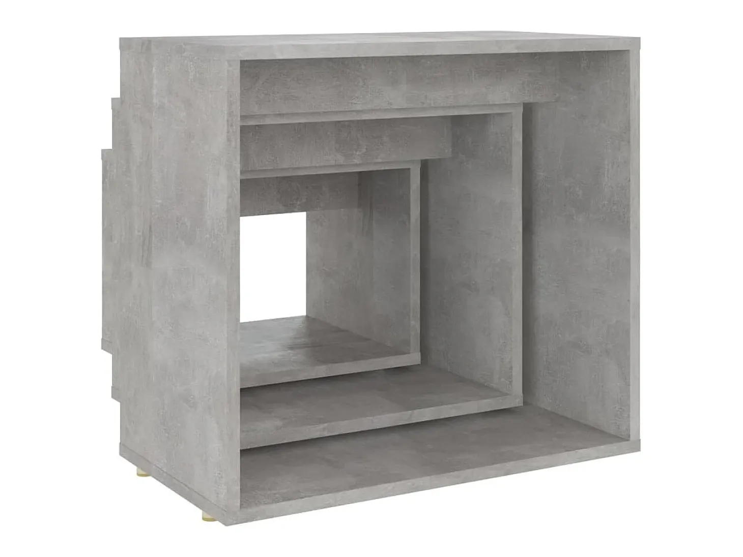 Mesas apilables 3 piezas madera contrachapada gris hormigón