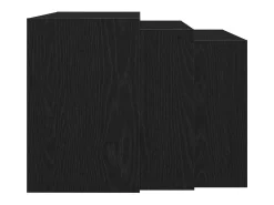 Mesas apilables 3 piezas madera contrachapada negro