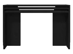 Mesas apilables 3 piezas madera contrachapada negro