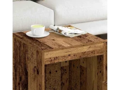 Mesas apilables 3 uds madera de ingeniería envejecida