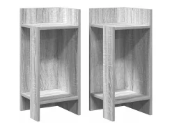 Mesas auxiliares 2 uds con estante gris sonoma 25,5x27x60 cm