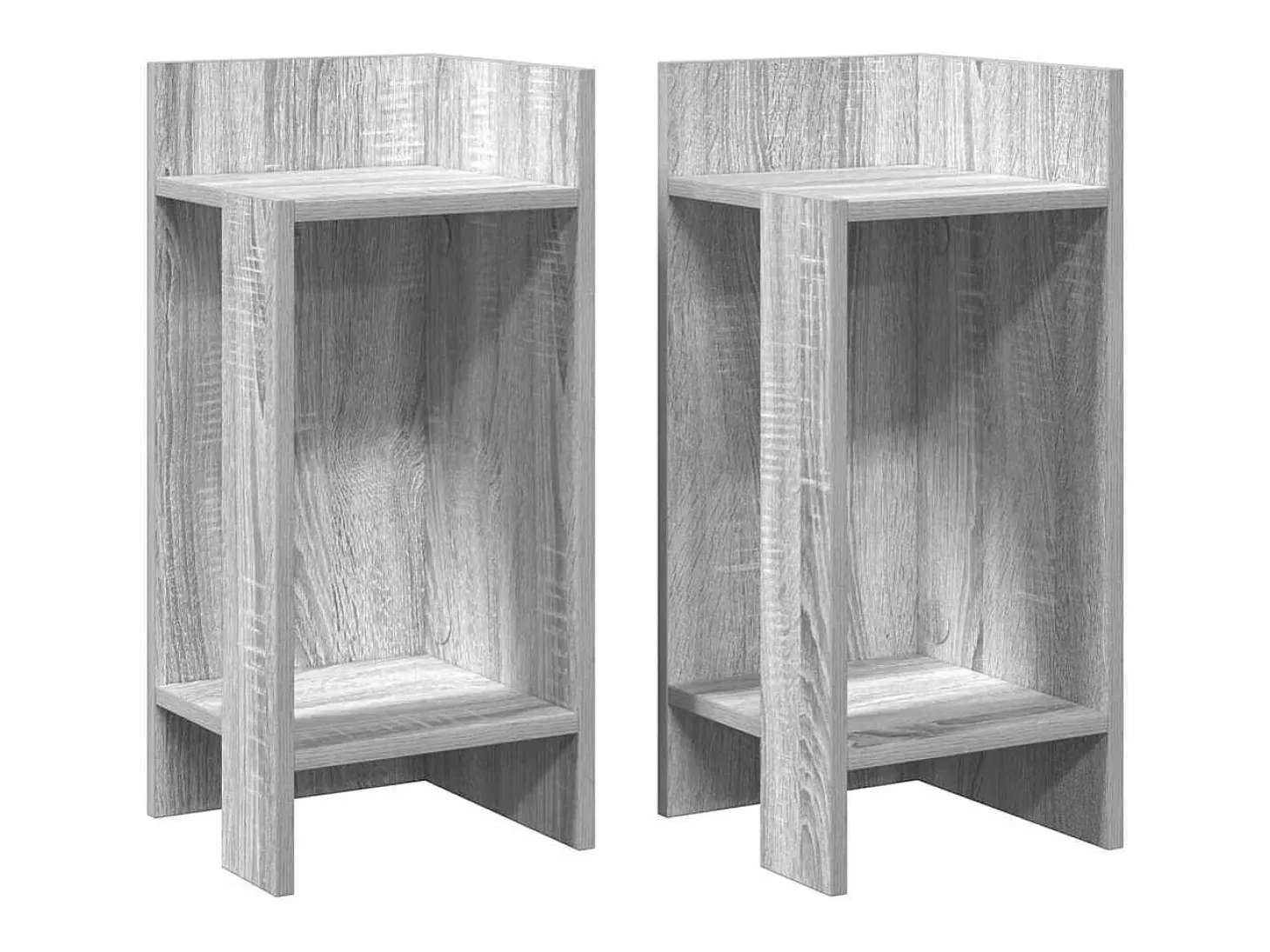 Mesas auxiliares 2 uds con estante gris sonoma 25,5x27x60 cm