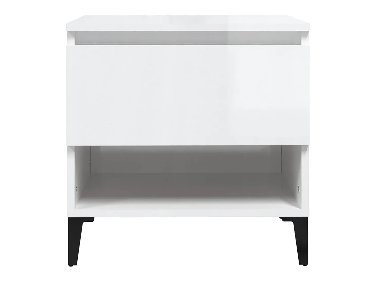 Mesas auxiliares 2 uds contrachapada blanco brillo 50x46x50 cm