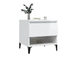 Mesas auxiliares 2 uds contrachapada blanco brillo 50x46x50 cm